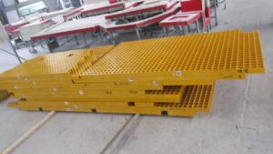 Yellow FRP fiberglass grating panels