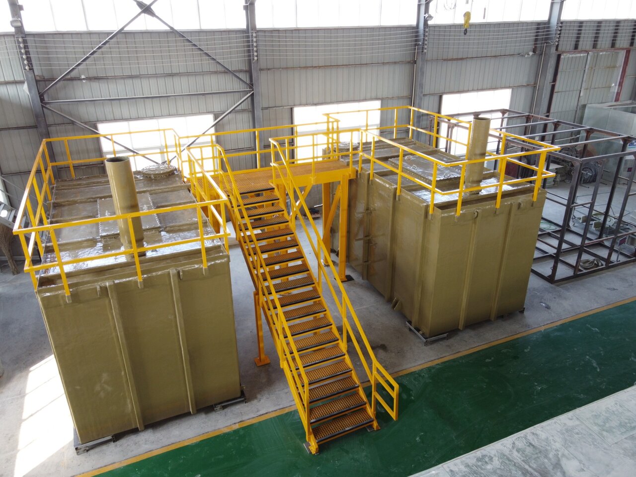 FRP fiberglass stair tower with handrail